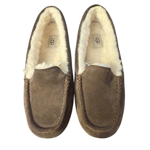 UGG Ansley Sheepskin Slipper Brown Suede Women size 10 - Picture 4 of 7